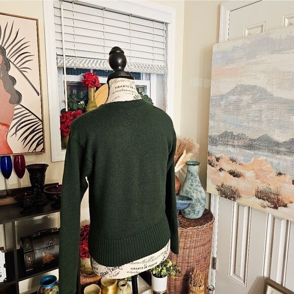 VTG Herman Geist Owl Patch Detail Wool Blend Preppy Cardigan. - Picture 11 of 15